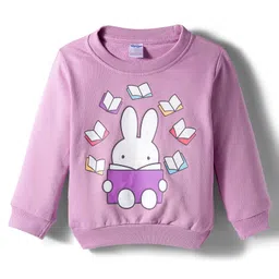 Tango Looper Knit Full Sleeves T-Shirt with Bunny Print - Mauve-picture-33
