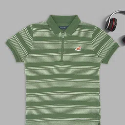 Pantaloons Junior Boys Striped Polo Collared Short Sleeves T-shirt-picture-16