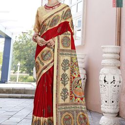 Anouk Rustic Ethnic Motifs Poly Crepe Saree-picture-21