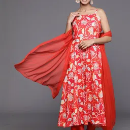 KSUT Red Viscose Rayon Kurta Sets-picture-21