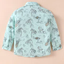 Rikidoos Full Sleeves Pineapple Printed Shirt & Cap - Pista Green image 3