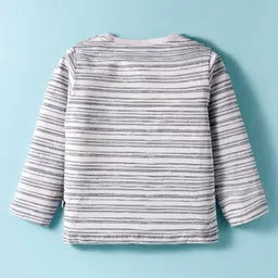 Mini Taurus Sinker Knit Full Sleeves T-Shirt & Lounge Pant Set with Ship Print - Grey image 3