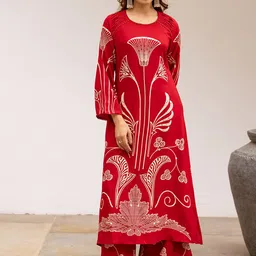KALINI Women Floral Printed Kurta with Palazzo-image-46