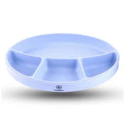 ZoZoBaa Silicone Plate for Babies Toddlers & Kids |Suction Base Divided Portion BPA-Free, Non-Slip, Microwave & Dishwasher Safe | Plate for Baby, Purple image 4