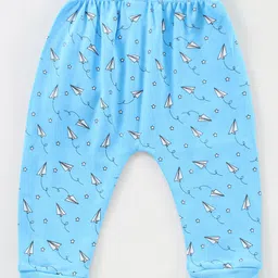 Babyhug Full Length Diaper Leggings Multi Print Pack Of 3 - Blue Red image 5