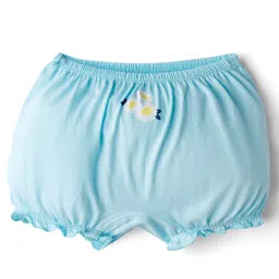 Honeyhap Premium 100% Cotton Knit Bloomers With Bio Finish & Floral Print Pack of 5 - Spun Sugar Tropical Peach Bay Bright White & Yellow Iris image 4