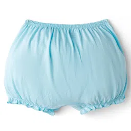 Honeyhap Premium 100% Cotton Knit Bloomers With Bio Finish & Floral Print Pack of 5 - Spun Sugar Tropical Peach Bay Bright White & Yellow Iris image 5