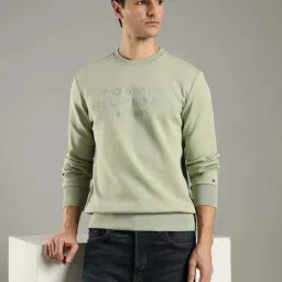 Tommy Hilfiger Light Green Regular Fit Logo Printed Sweatshirt-image-50
