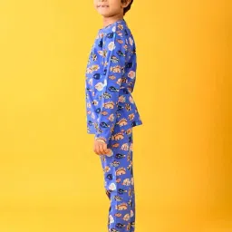Anthrilo Boys Blue Printed Full Sleeves Night Suits image 3