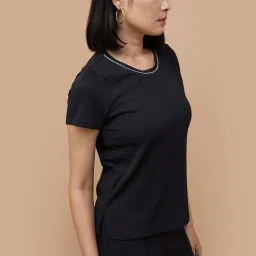 Code by Lifestyle Black Regular Fit Top image 3