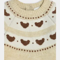 MiArcus Unisex Cream Self Design Full Sleeves Jumpsuit image 3