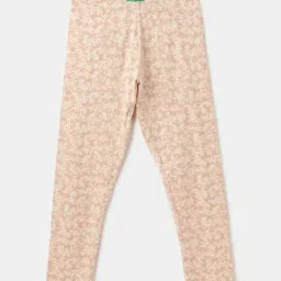 United Colors of Benetton Kids Beige Cotton Printed Leggings-picture-28