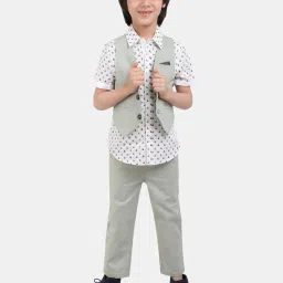 One Friday Kids Grey Regular Fit Trousers image 3