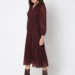 Vero Moda Black Printed Midi Dress image 3