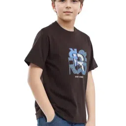 Rare Ones Boys Brown Cotton Blend Printed T-Shirt image 3