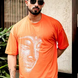 AUSK Graphic Printed Round Neck Drop-Shoulder Sleeves Oversized Cotton T-shirt-picture-12