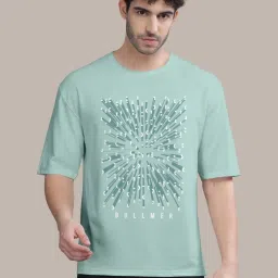 Bullmer Black & Neo Mint Green Cotton Oversized Fit Printed T-Shirt - Pack Of 2 image 3