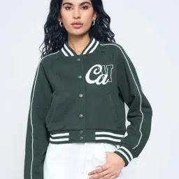 People By Pantaloons Bottle Green Regular Fit Embroidered Jacket-picture-22