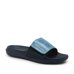 Woodland Men's Dusk Blue & Brown Slides image 3