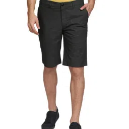 ColorPlus Dark Grey Self Print Shorts-image-35