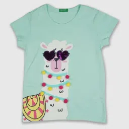 United Colors of Benetton Kids Green Cotton Printed T-Shirt-picture-25