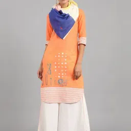 W Yellow Cotton Scarf-picture-42