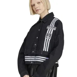 Adidas Originals Black Cotton Loose Fit Jacket-picture-18