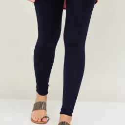 Melange by Lifestyle Navy Cotton High Rise Leggings-picture-16