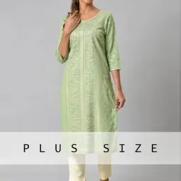 Aurelia Green Floral Print Straight Kurta-image-42