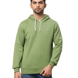 Park Avenue Green Slim Fit Hooded Sweatshirt-picture-23