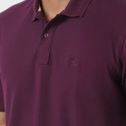 Peter England Purple Regular Fit Polo T-Shirt image 4