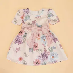 Pantaloons Junior Girls Off White Printed Casual Dresses image 3