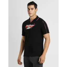 Reebok Black Cotton Slim Fit Print Skate Inc Polo Brand Carrier image 3