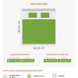 DDecor Blue Cotton 180 TC King Bedsheet with 2 Pillow Covers image 3