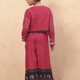 Biba Girls Red Printed Jumpsuit image 3