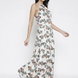 La Intimo Cream Relaxed Fit Printed Dress image 3