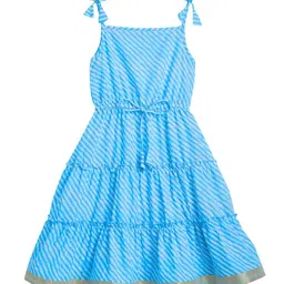 Cub McPaws Girls Tie and Dye Dyed Shoulder Straps Cotton A-Line Dress-image-65