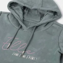 Elle Girls Grey Solid Full Sleeves Sweatshirt image 3