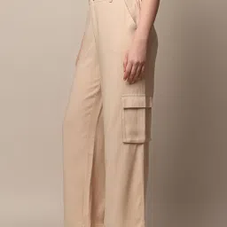 Only Beige Regular Fit High Rise Cargo Pants image 3