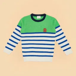 Pantaloons Junior Boys Multicolor Striped Full Sleeves Sweaters & Cardigans image 3