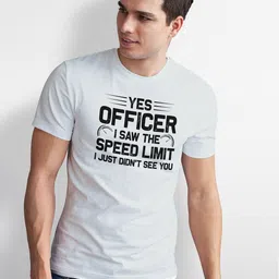 Seekbuylove Men Bio Finish Yes Officer Round Neck Pure Cotton T-shirt-picture-50