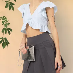 DressBerry Dobby Chic Ruffled Crop Top-picture-25