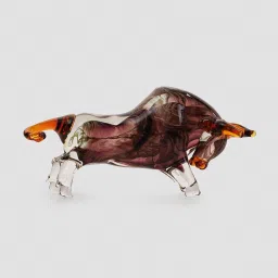 Pure Home and Living Multicolor Glass Handblown Bull image 3