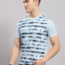 Monte Carlo Sky Blue Regular Fit Printed T-Shirt image 3