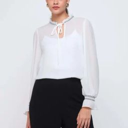 Cover Story White Regular Fit Top-picture-2