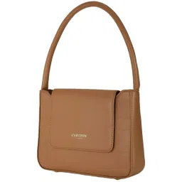 Carlton London CLLP-806 Tan Textured Medium Shoulder Handbag image 3