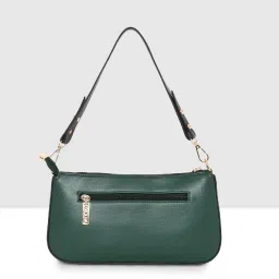 Esbeda Green & Black Color Block Medium Shoulder Handbag image 3