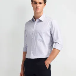 Arrow Violet Cotton Regular Fit Checks Shirt image 3