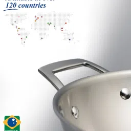 Tramontina Aeion Stainless Steel Non toxic, Induction Friendly Deep Kadai with Lid (40cm, 14.3 L) image 3