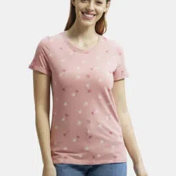 Jockey A144 Women's Super Combed Cotton Printed Relaxed Fit Short Sleeve T-Shirt (Prints May Vary)-image-10